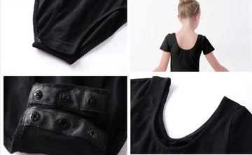 Body Gimnastyczne Rozpinane Balet Taniec Czarne 164/170