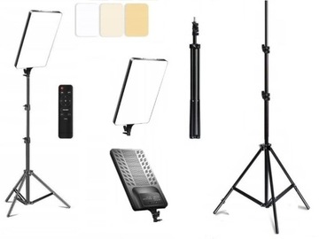 Duża lampa studyjna Led PANEL 100W zdjęcia video + statyw