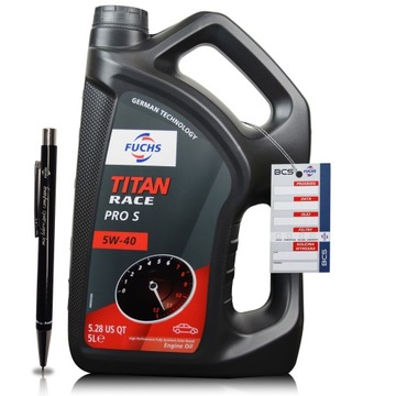 5 LITRÓW OLEJ FUCHS TITAN RACE PRO S 5W40 5L FULL SYNTHETIC DYSTRYBUTOR