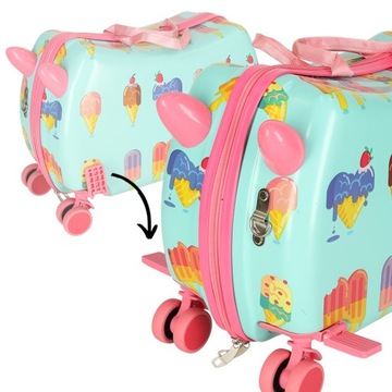Дорожный чемодан для детей, ручная кладь на колесах, мороженое.