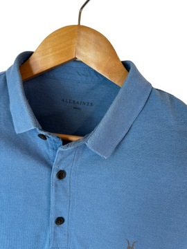 Koszulka polo AllSaints niebieska z logiem S