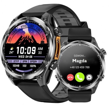 Zegarek Smartwatch Męski Wodoodporny IP67 Menu PL 400 mAh Czarny