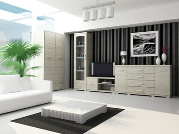 Широкая витрина с ящиком, множество цветов GOBI + LED.