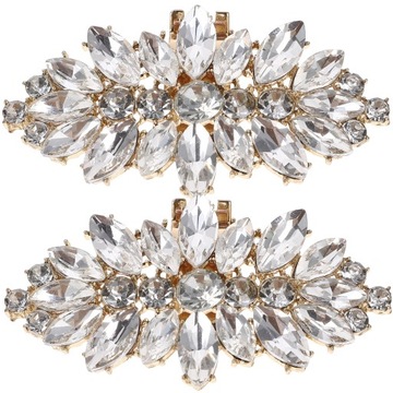 ДЕКОРАТИВНЫЕ ПРЯЖКИ ДЛЯ ОБУВИ С КРИСТАЛЛАМИ В ПАЛЬЦАХ (ЗОЛОТЫЕ, СЪЕМНЫЕ) 2 ШТ.