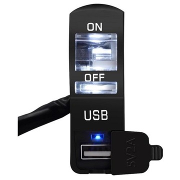 Biały styl Wskaźnik LED uchwyt kierownicy USB łado