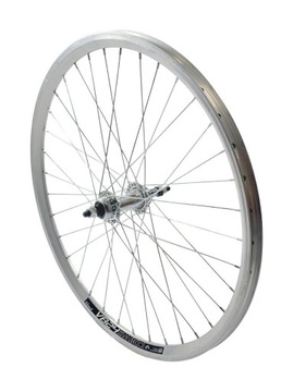 KOŁO BIKELAND 24'' TYLNE OBRĘCZ STOŻKOWA PIASTA STALOWA SREBRNA
