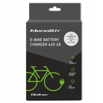 Qoltec E-bike зарядное устройство 36V 42V 2A 5.5*2.5