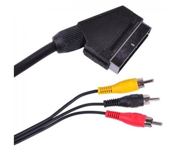 ЕВРОКАБЕЛЬ SCART 3XRCA 1,2 м КРУГЛЫЙ