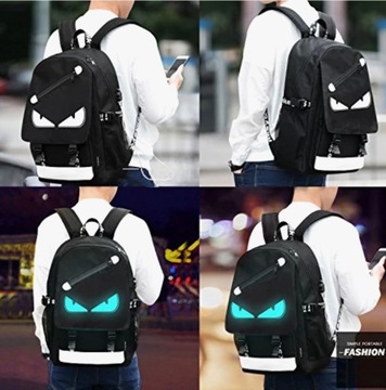 ШКОЛЬНЫЙ РЮКЗАК, молодежная школьная сумка, светящиеся глаза