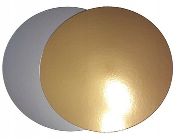 OKRĄGŁY ZŁOTY SREBRNY PODKŁAD POD TORT CIASTO 24cm