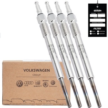 4x ŚWIECA ŻAROWA BERU N10579802 GE101 AUDI VW SKODA ORYGINAŁ ZESTAW