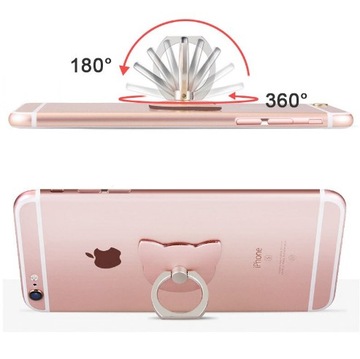 UCHWYT RING HOLDER NA TELEFON SERCE RÓŻOWE PIERŚCIEŃ PALEC STOJAK PODSTAWKA