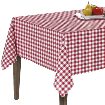 CERATA NA STÓŁ OBRUS CZERWONA WŁOSKA KRATA 140x200