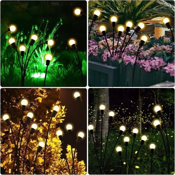 4x солнечные светлячки, садовые лампы 15LED