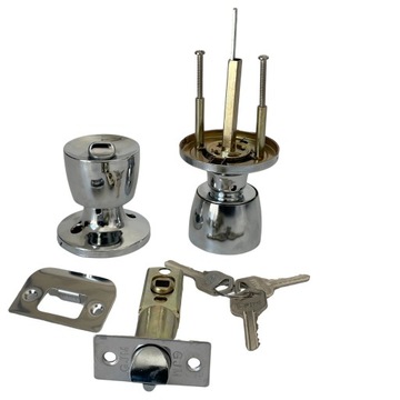 ДВЕРНАЯ РУЧКА РУЧКИ ЗАМОК С ЗАМКОМ ДВЕРНОЙ ТУАЛЕТ ВРАЩАЮЩИЙСЯ СТАЛЬ хромированный набор