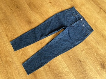 GAP jeansy 7/8 w panterkę wysoki stan 42/44 14/32