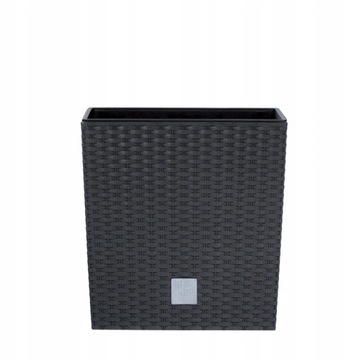 Doniczka ratanowa z wkładem niska DRTS170L - antracytowy