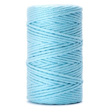 Sznurek do makramy bawełniany azure blue 2mm 60m