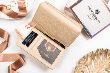 PETERSON portfel damski modny portmonetka dla kobiety w pudełku na prezent