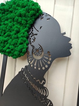 Украшение ЖЕНЩИНА С АФРО МХОМ с царапающимся мхом АФРИКАНСКИЙ 40 черная женщина