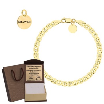 ZŁOTA PEŁNA BRANSOLETKA MĘSKA GUCCI SOLIDNA PR. 925 585 GRAWER GRATIS