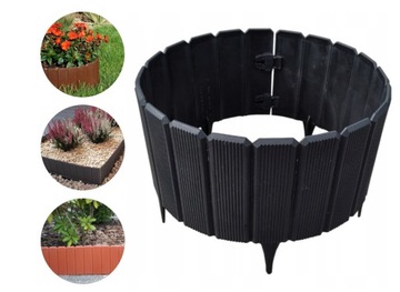 EKOPALISADA obrzeże ROLLBORDER płotek CZARNA 22cm