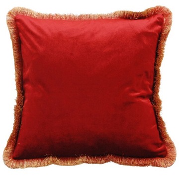 POSZEWKA na poduszkę AKSAMIT czerwona retro 45x45