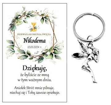 Podziękowanie dla gości breloczek ANIOŁEK NR 41 KOMUNIA PAMIĄTKA PODARUNEK
