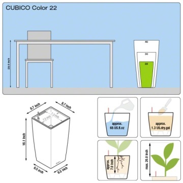 Cubico Color 22 белый цветочный горшок Lechuza