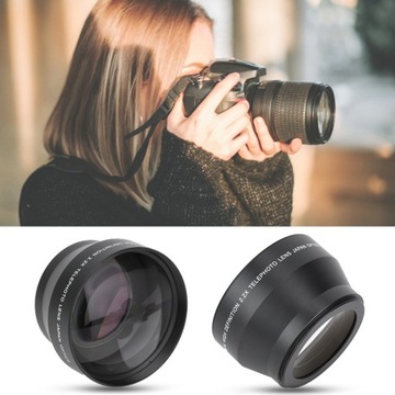 Uniwersalny metalowy telekonwerter 58MM 3,5X z teleobiektywem do VD
