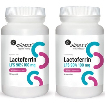 2x Aliness LAKTOFERYNA LFS 90 % 100 mg 30 kaps Odporność przed infekcjami