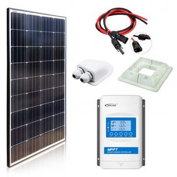 ZESTAW KOMPLET SOLARNY NA PRZYCZEPĘ KAMPERA PANEL SŁONECZNY REGULATOR MPPT