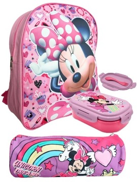 Plecak przedszkolny piórnik śniadaniówka Minnie