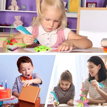 НАБОР ВОЛШЕБНЫХ РУЧОК 3D-РУЧКА ДЛЯ ПРИНТЕРА + ЦВЕТНЫЕ PLA КАРТРИДЖИ 109 МЕТРОВ