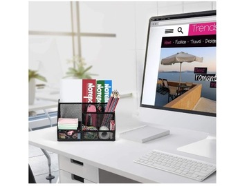 НАСТОЛЬНЫЙ ОРГАНАЙЗЕР ЯЩИК ДЛЯ ИНСТРУМЕНТОВ С 6 ОТДЕЛЕНИЯМИ ЯЩИК МЕТАЛЛ ЧЕРНЫЙ