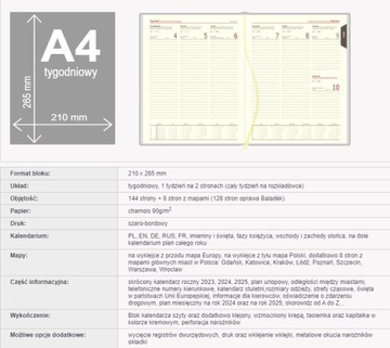 ЕЖЕНЕДЕЛЬНЫЙ КАЛЕНДАРЬ А4 2024 VIVELLA DINNER BLUE