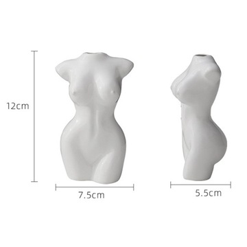 Креативный цветочный горшок для женщин, кашпо для тела, скульптура, декоративный белый