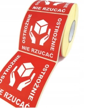 1000 szt etykiety samoprzylepne nie rzucać nalepka 5,5CM/5,5CM