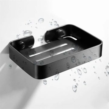 Держатель для хранения мыльницы Черный алюминиевый держатель для мыла в ванной комнате Душевая стена