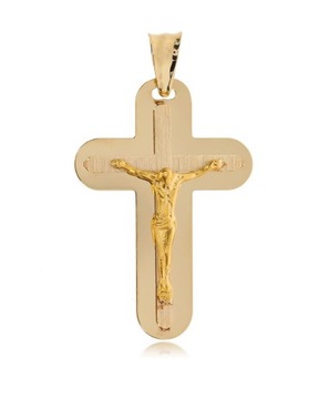 Złoty krzyżyk z wizerunkiem Jezusa Próby 585