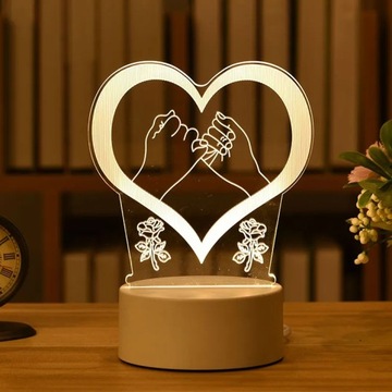 LED 3D Love akrylowa lampa walentynki prezent lamp