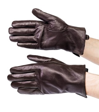 Ocieplane rękawiczki męskie ze skóry naturalnej by