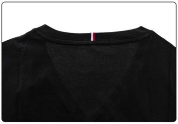 TOMMY HILFIGER KOSZULKA T-SHIRT V-NECK BLACK r. XS