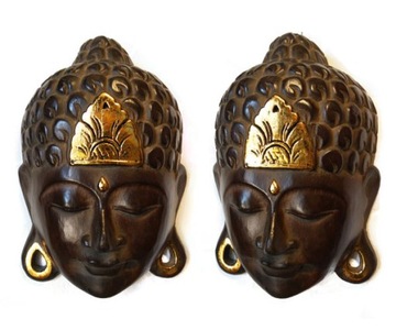 Rzeźba, Maska - BUDDA - Drewno, Rękodzieło 40cm