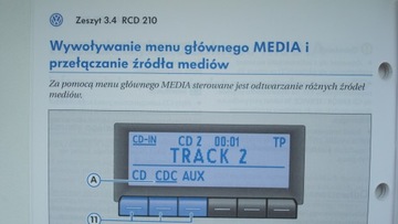 Руководство пользователя магнитолы VW RCD 210 VW Polo UP PL