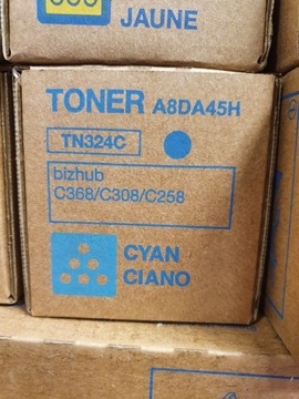 Toner Konica c258 TN324C cyan A8DA45H oryg