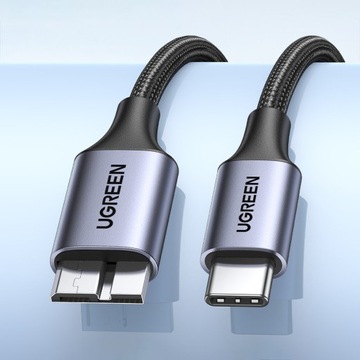 Кабель USB-C - micro USB-B 3.0 3А 0,5м серый