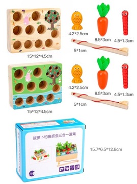 MARCHEWKA drewniana gra wędkarska Łowienie Rybki