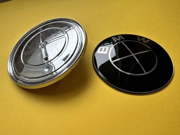 Эмблема-логотип для BMW диам. 82 мм Черный/Черный