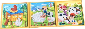 MAGNETYCZNE PUZZLE ZWIERZĄTKA KSIĄŻECZKA FARMA